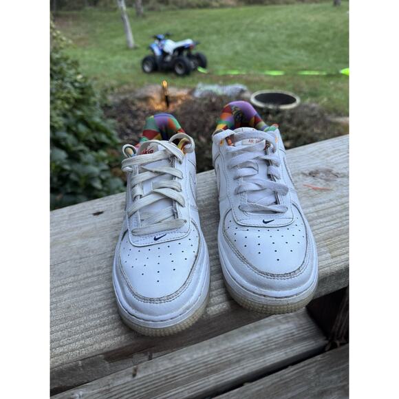 Preowned Nike AF1 LV8 Playful Print White SIZE 5y - Picture 5 of 9